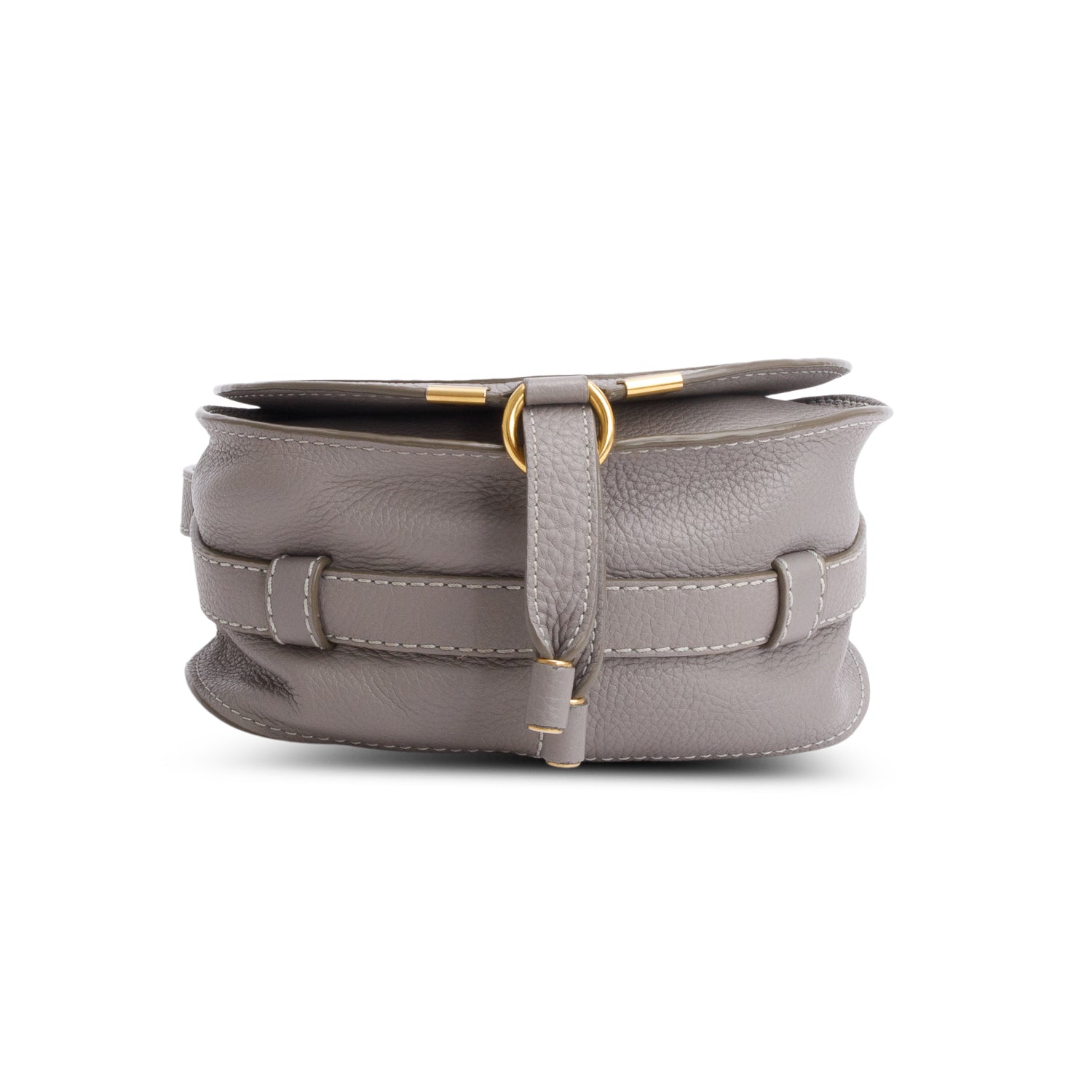 Chloe Grey Calfskin Mini Marcie Round Crossbody Bag