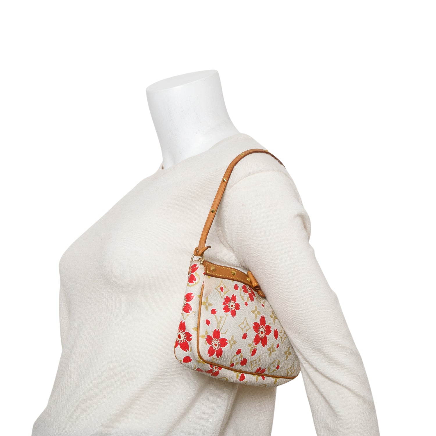 Louis Vuitton White Monogram Cherry Blossom Pochette Accessoires