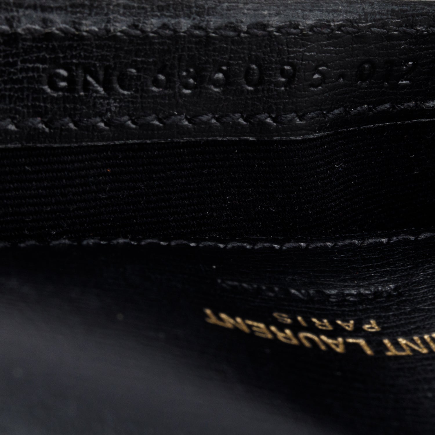 Saint Laurent 2022 Black Calfskin Leather Cassandre Phone Holder w/ Box