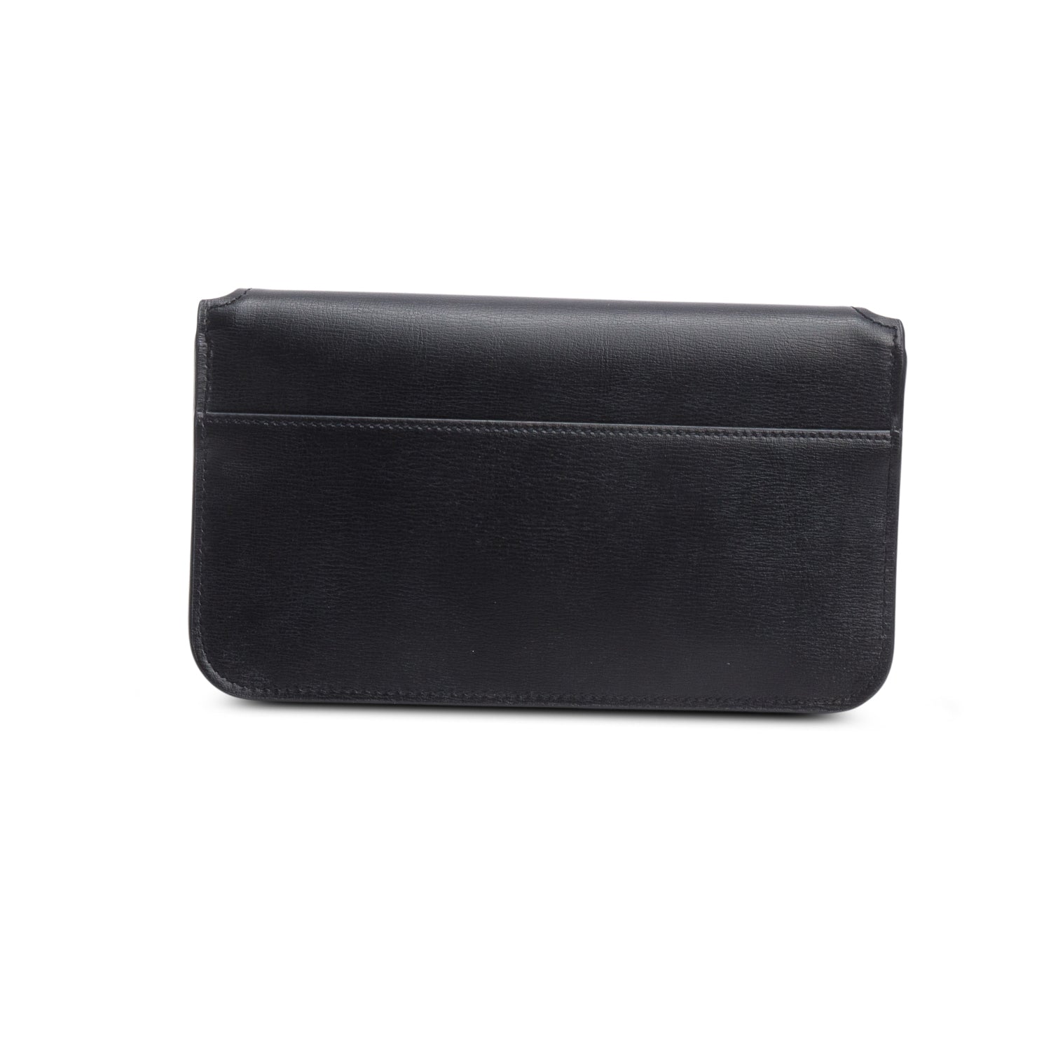 Saint Laurent 2022 Black Calfskin Leather Cassandre Phone Holder w/ Box
