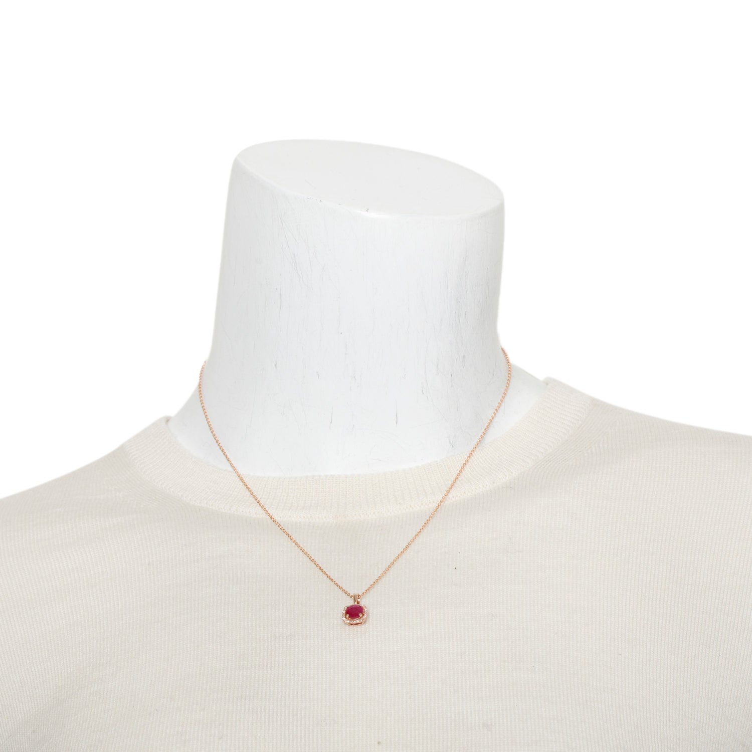 Effy 14k Rose Gold Ruby & Diamond Pendant Necklace