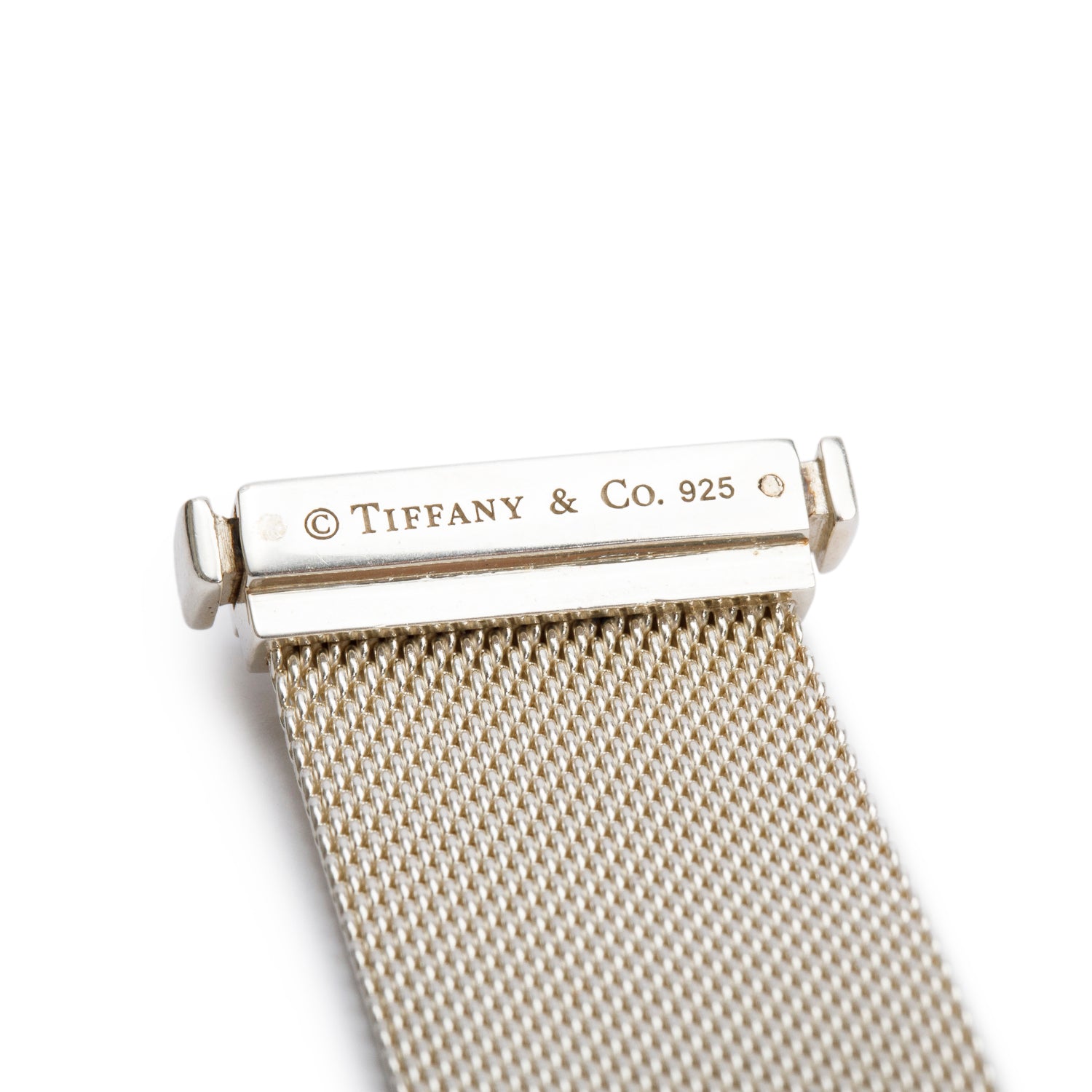 Tiffany & Co. Sterling Silver Diamond Somerset Mesh Bracelet w/ Box