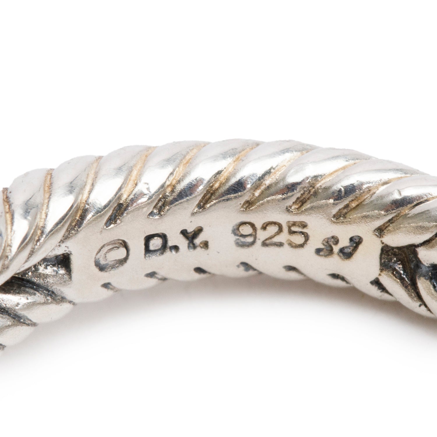 David Yurman Sterling Silver Petite Albion Ring with Prasiolite & Diamonds, Size 5.25