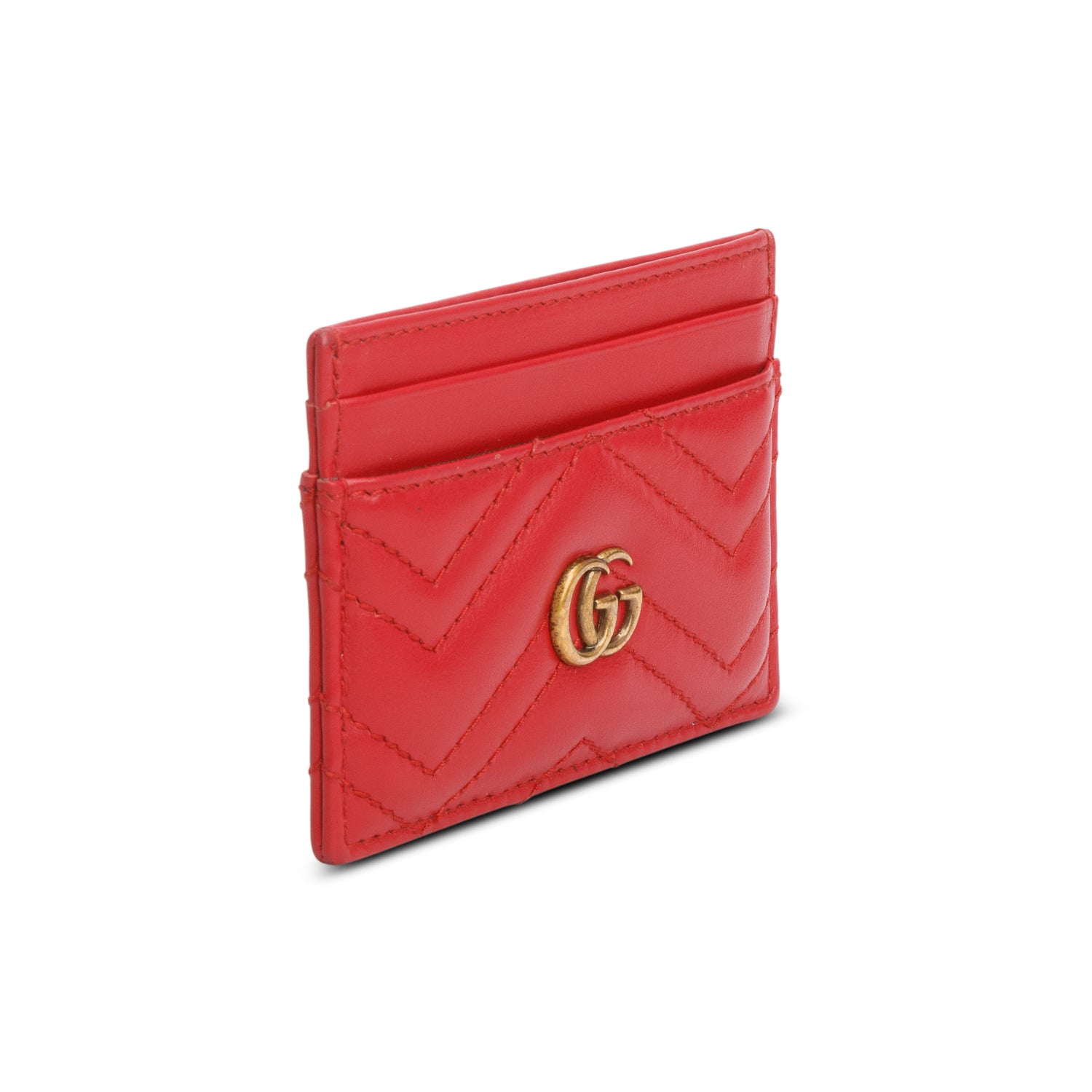 Gucci Red GG Marmont Card Case