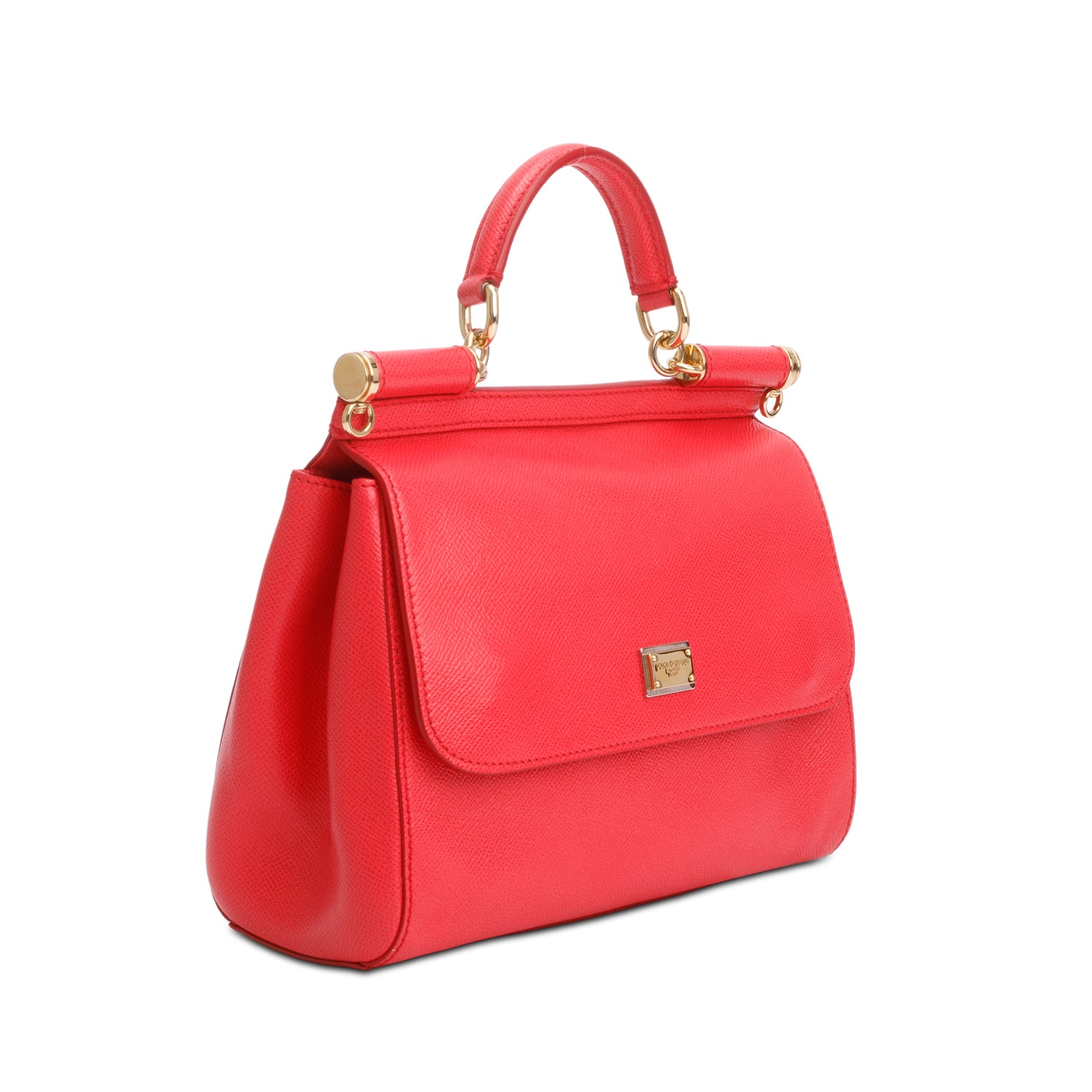 Dolce & Gabbana Red Dauphine Leather Medium Miss Sicily Bag