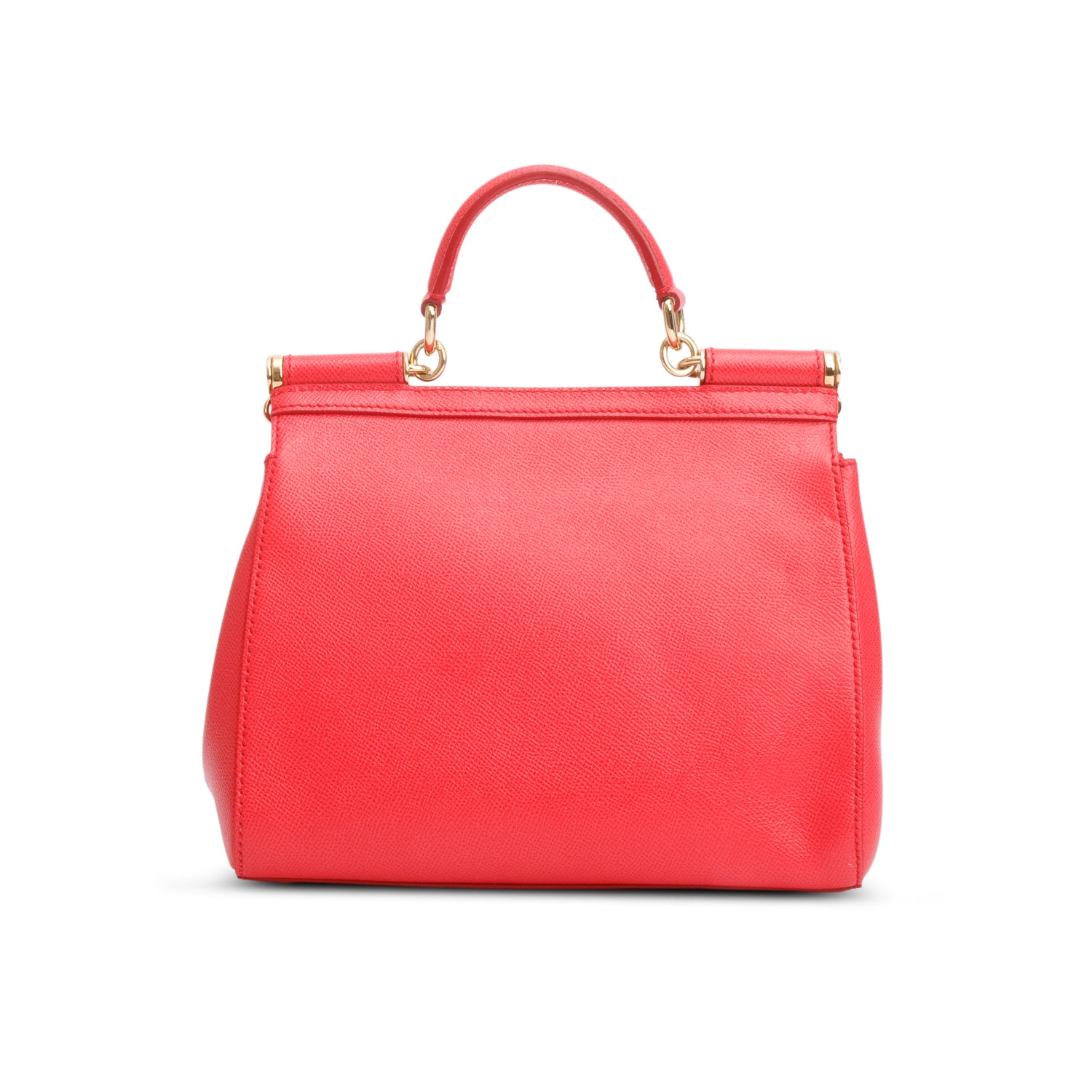Dolce & Gabbana Red Dauphine Leather Medium Miss Sicily Bag