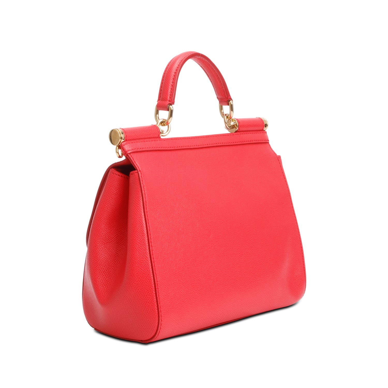 Dolce & Gabbana Red Dauphine Leather Medium Miss Sicily Bag