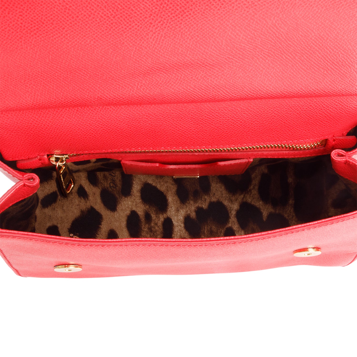 Dolce & Gabbana Red Dauphine Leather Medium Miss Sicily Bag