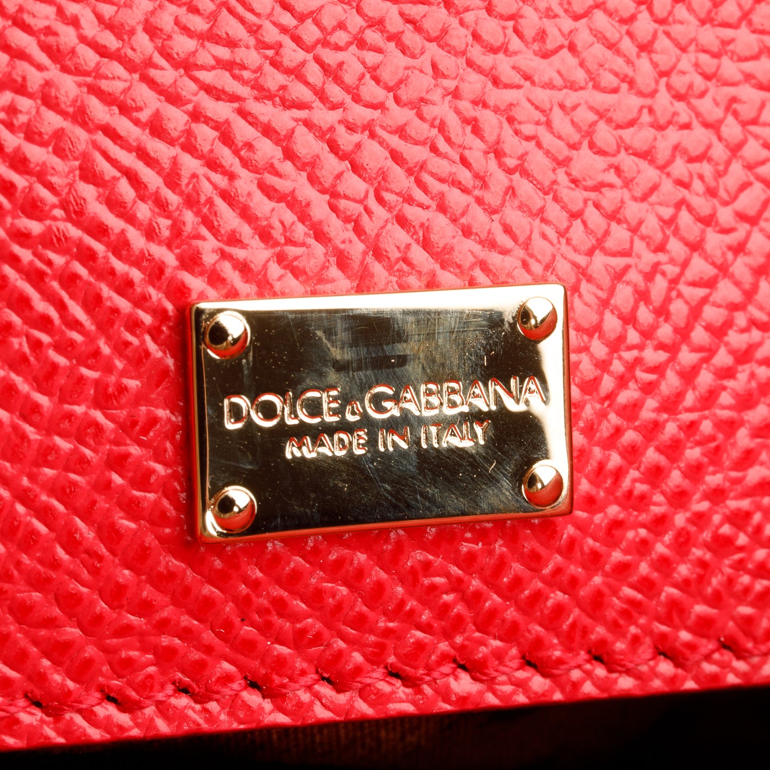 Dolce & Gabbana Red Dauphine Leather Medium Miss Sicily Bag