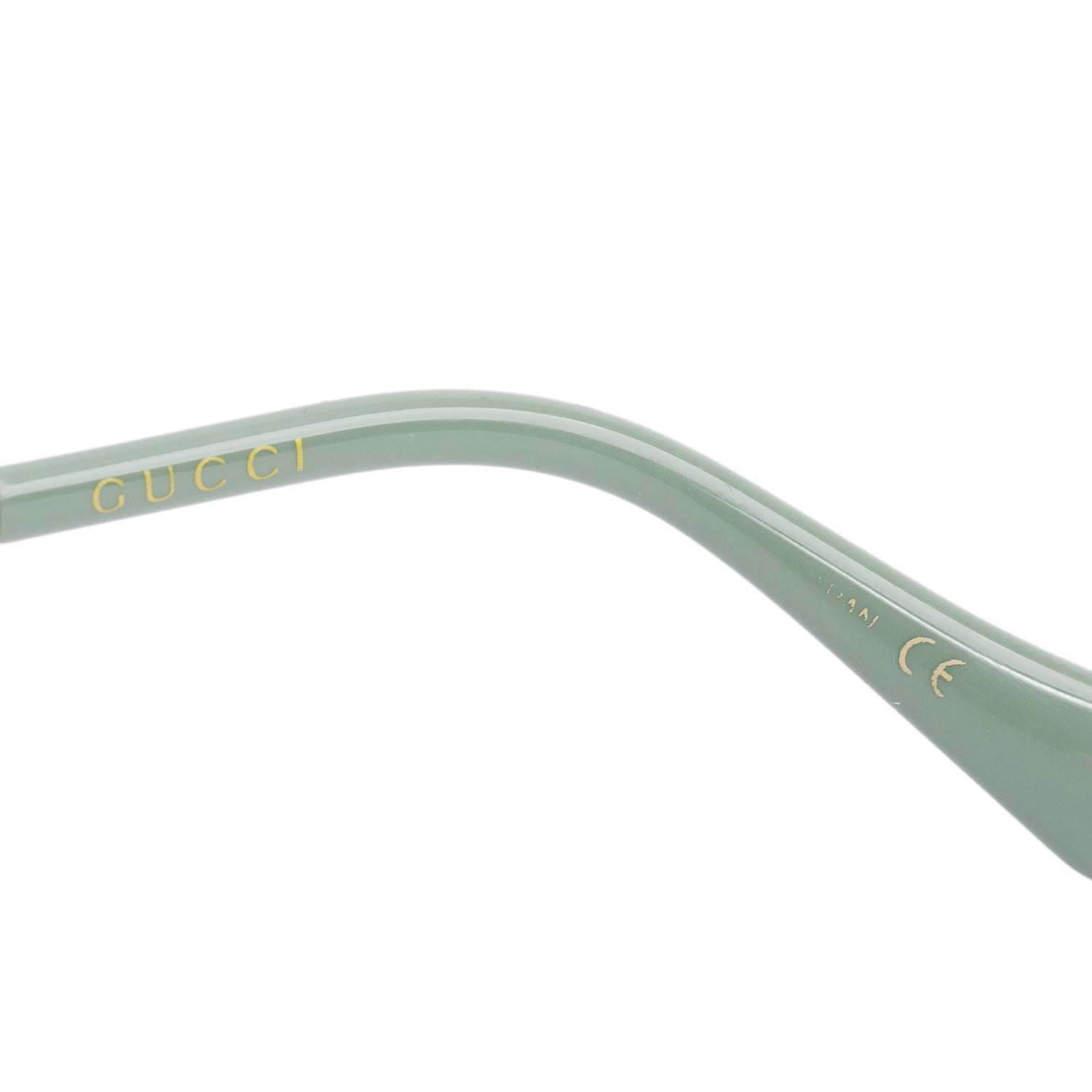 Gucci Green Acetate Interlocking GG Butterfly Sunglasses w/ Case