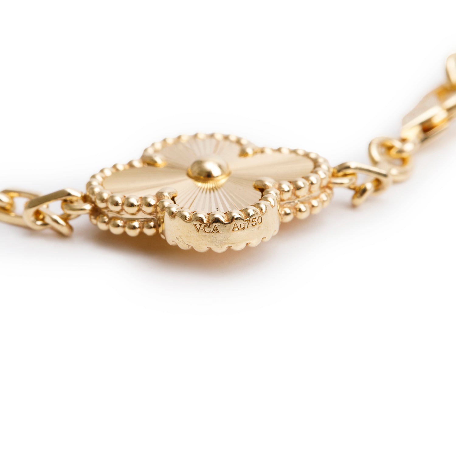 Van Cleef & Arpels 2025 18k Yellow Gold Vintage Alhambra 5 Motif Bracelet w/ Box & Certificate