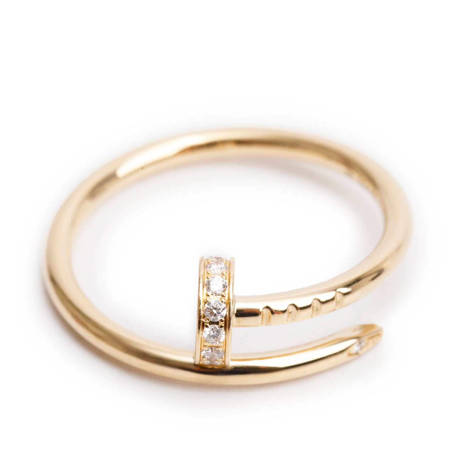 Cartier 2025 18k Yellow Gold Diamond Juste Un Clou Ring, Small Model Size 52 6.25 w/ Box & Certificate