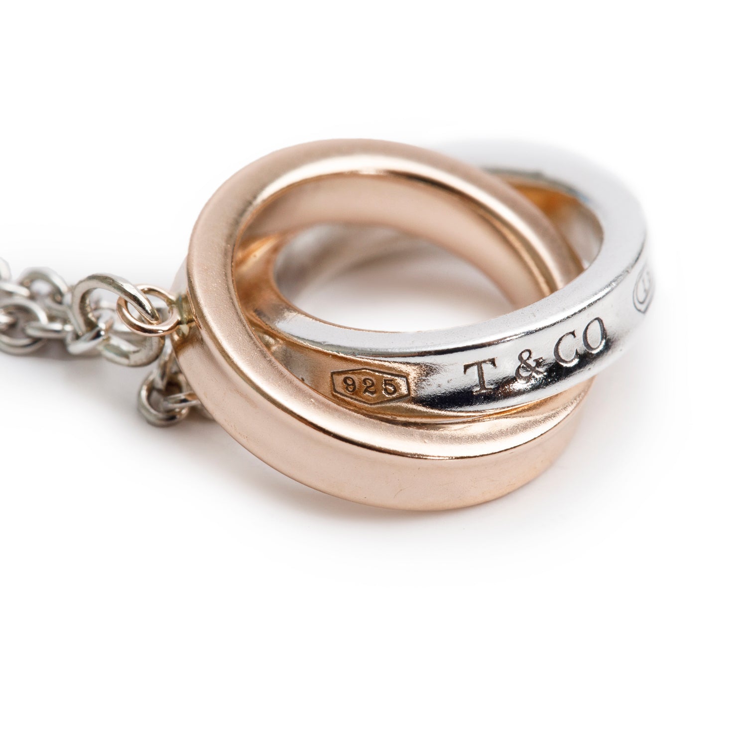 Tiffany & Co. Sterling Silver & Rubedo Metal 1837 Interlocking Circle Bracelet
