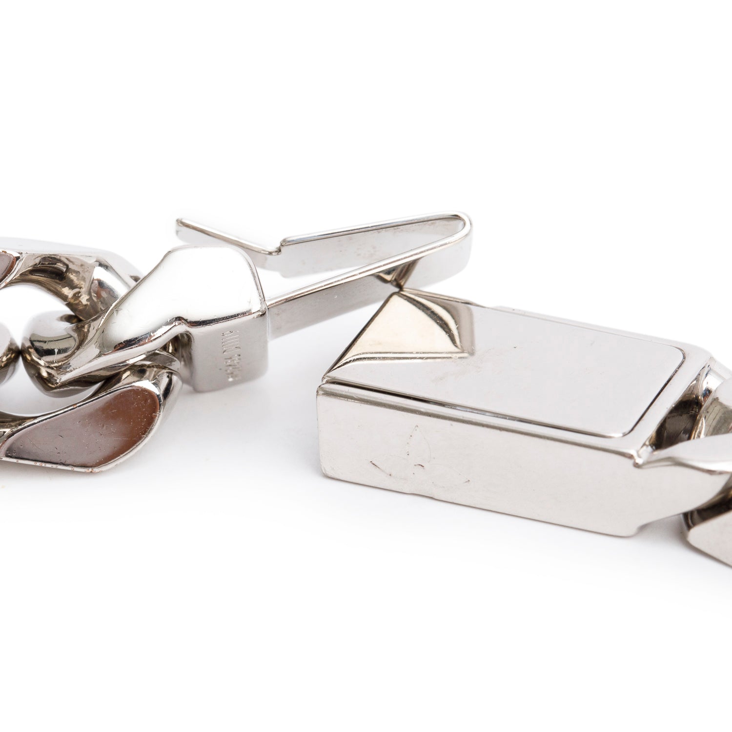 Louis Vuitton Silver-Tone Brass Monogram Chain Bracelet w/ Box