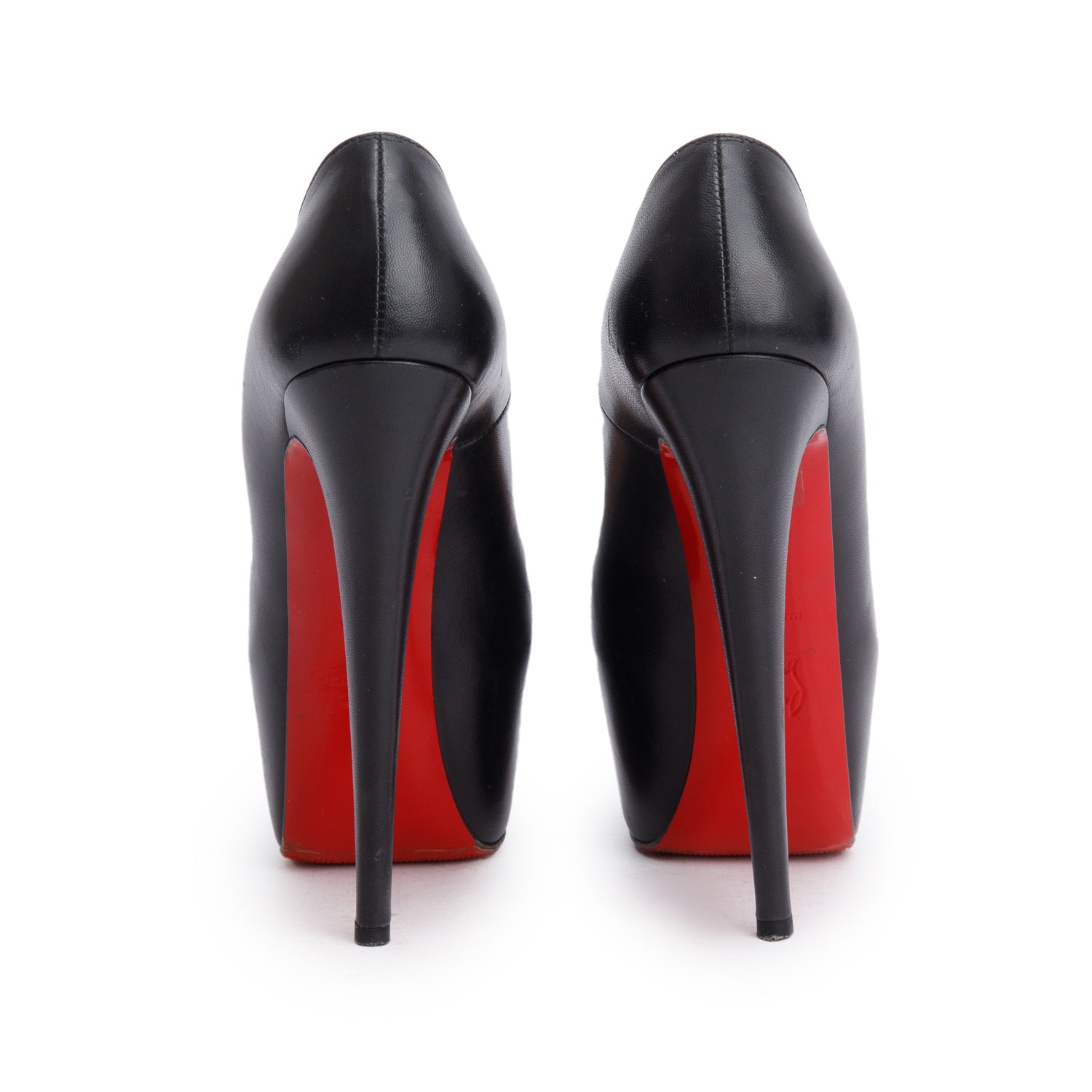 Christian Louboutin Black Leather Daffodile 160 Pumps, Size 37.5