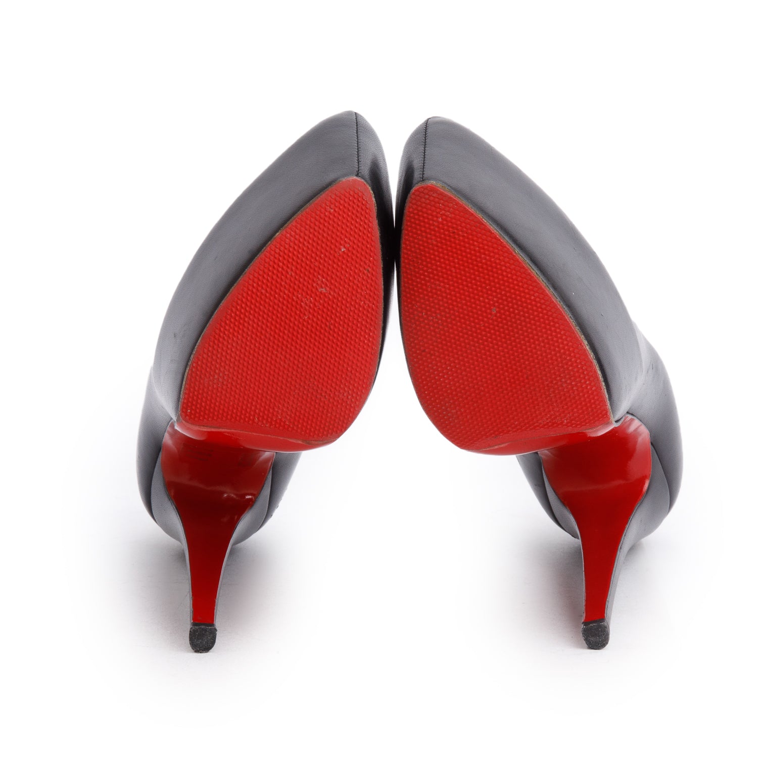 Christian Louboutin Black Leather Daffodile 160 Pumps, Size 37.5