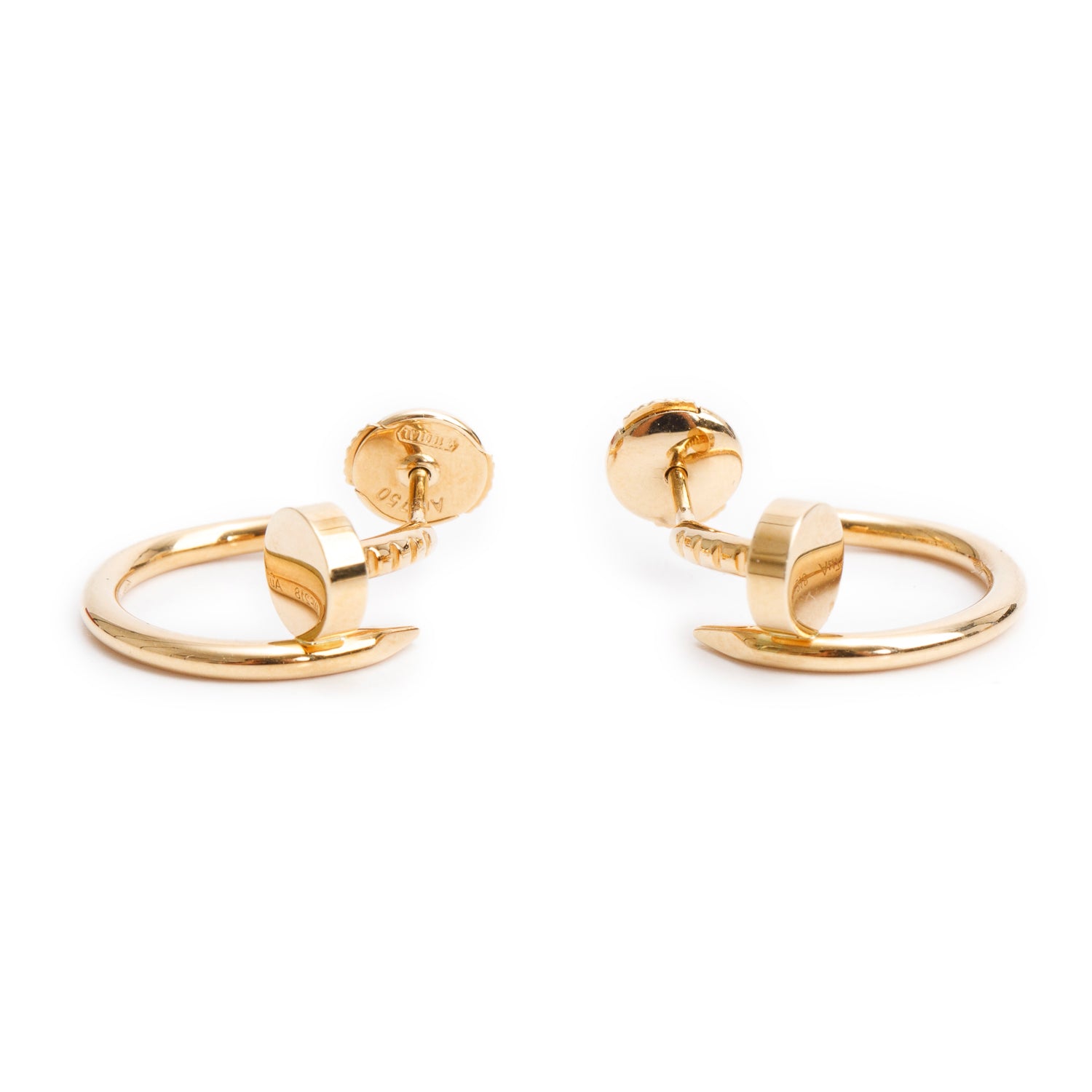 Cartier 18k Yellow Gold Juste un Clou Hoop Earrings, Small Model w/ Box, Receipt & Certificate