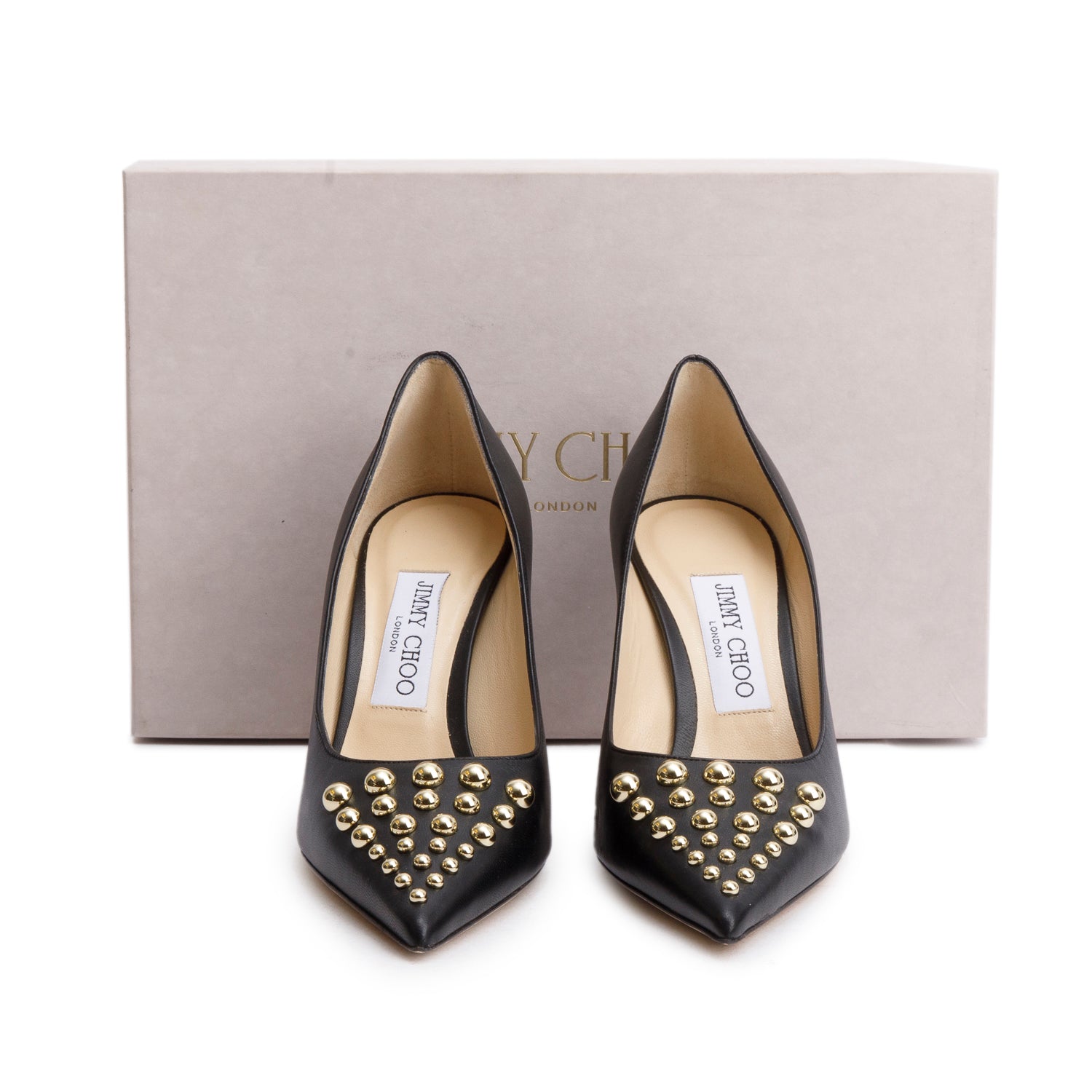 Jimmy Choo Black Leather Romy 60 Heels, Size 36 w/ Box