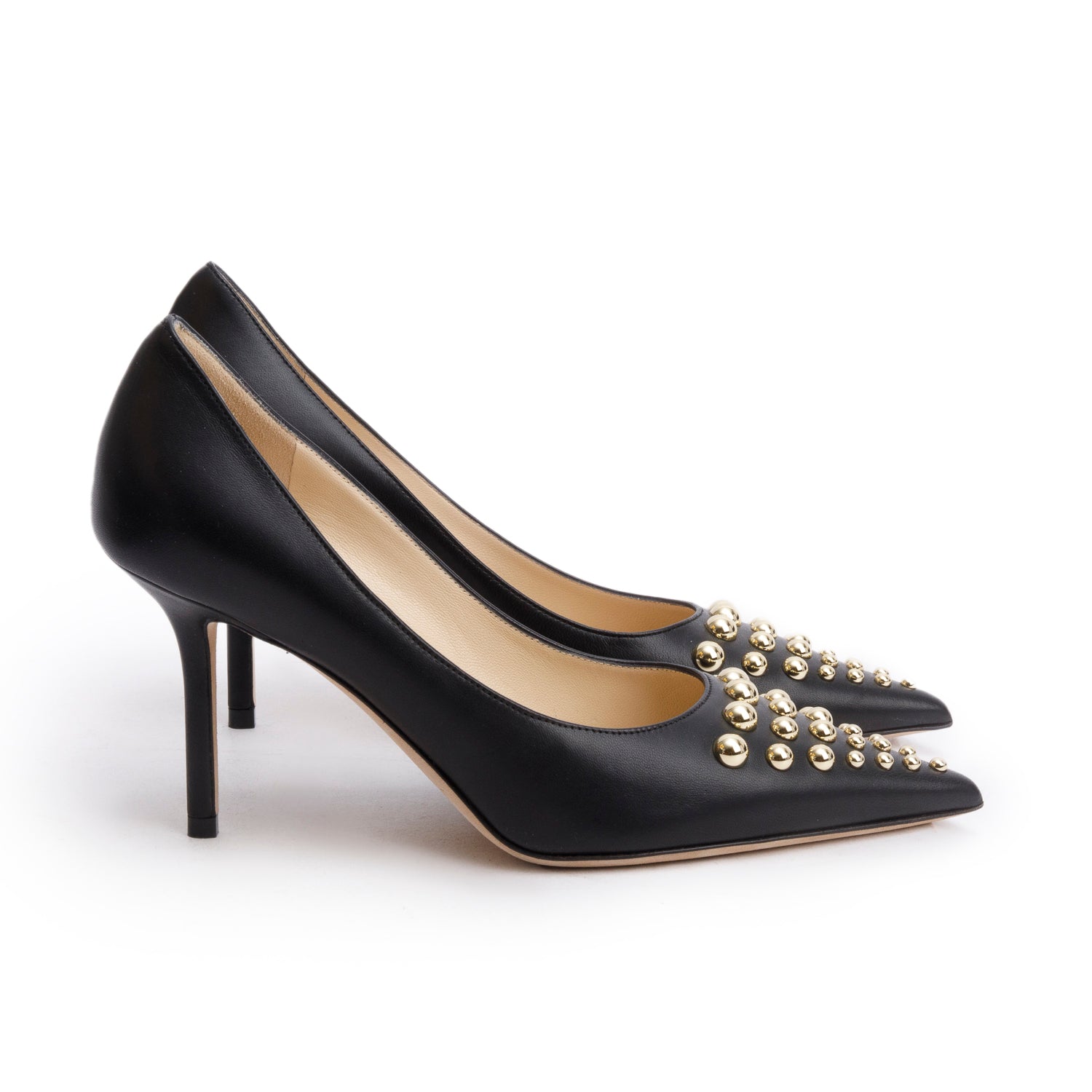 Jimmy Choo Black Leather Romy 60 Heels, Size 36 w/ Box