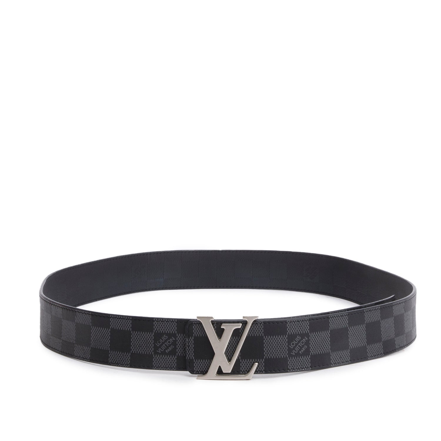 Louis Vuitton 2021 Black Reversible Damier Infini Leather LV Initiales 40 MM Belt, Size 100 w/ Box