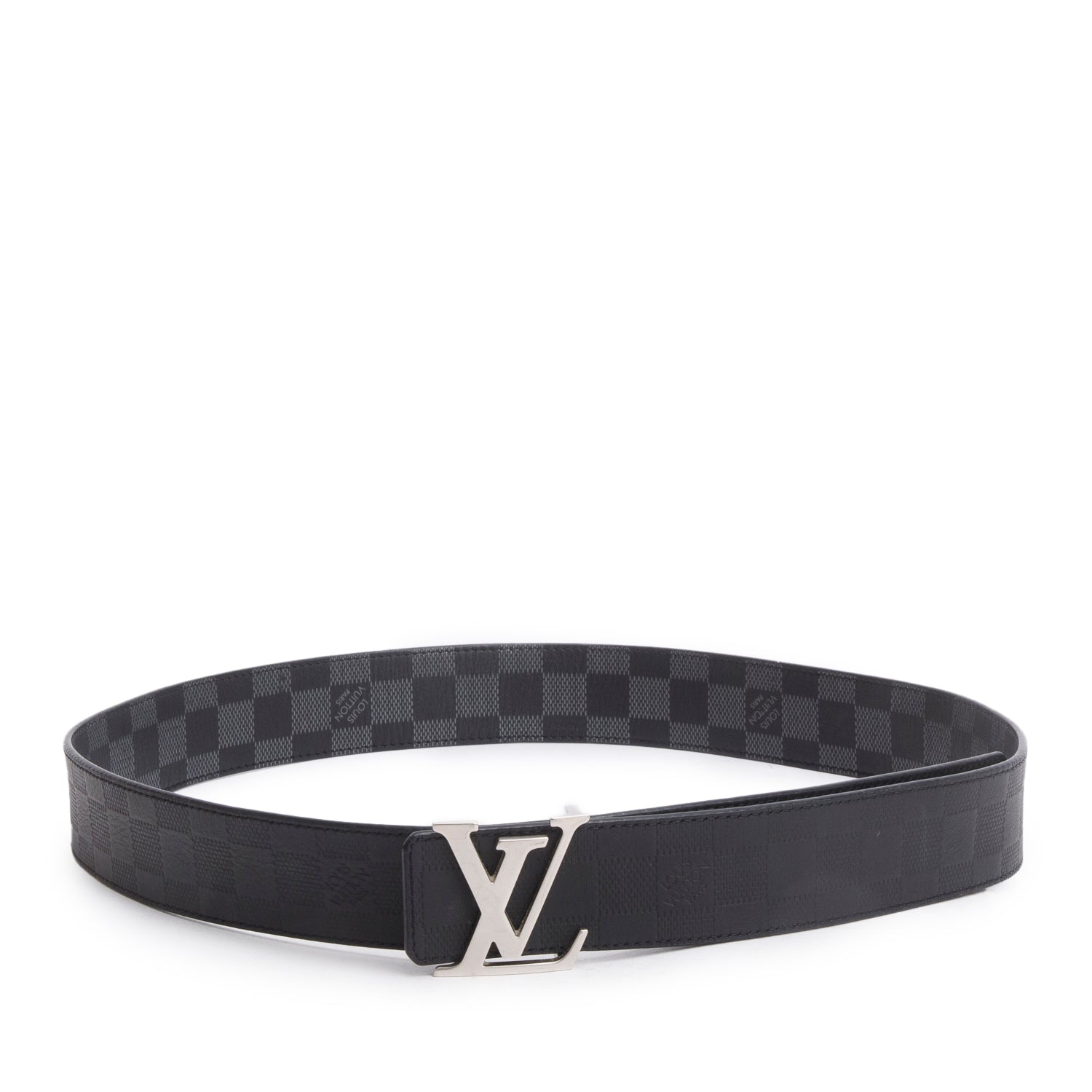 Louis Vuitton 2021 Black Reversible Damier Infini Leather LV Initiales 40 MM Belt, Size 100 w/ Box
