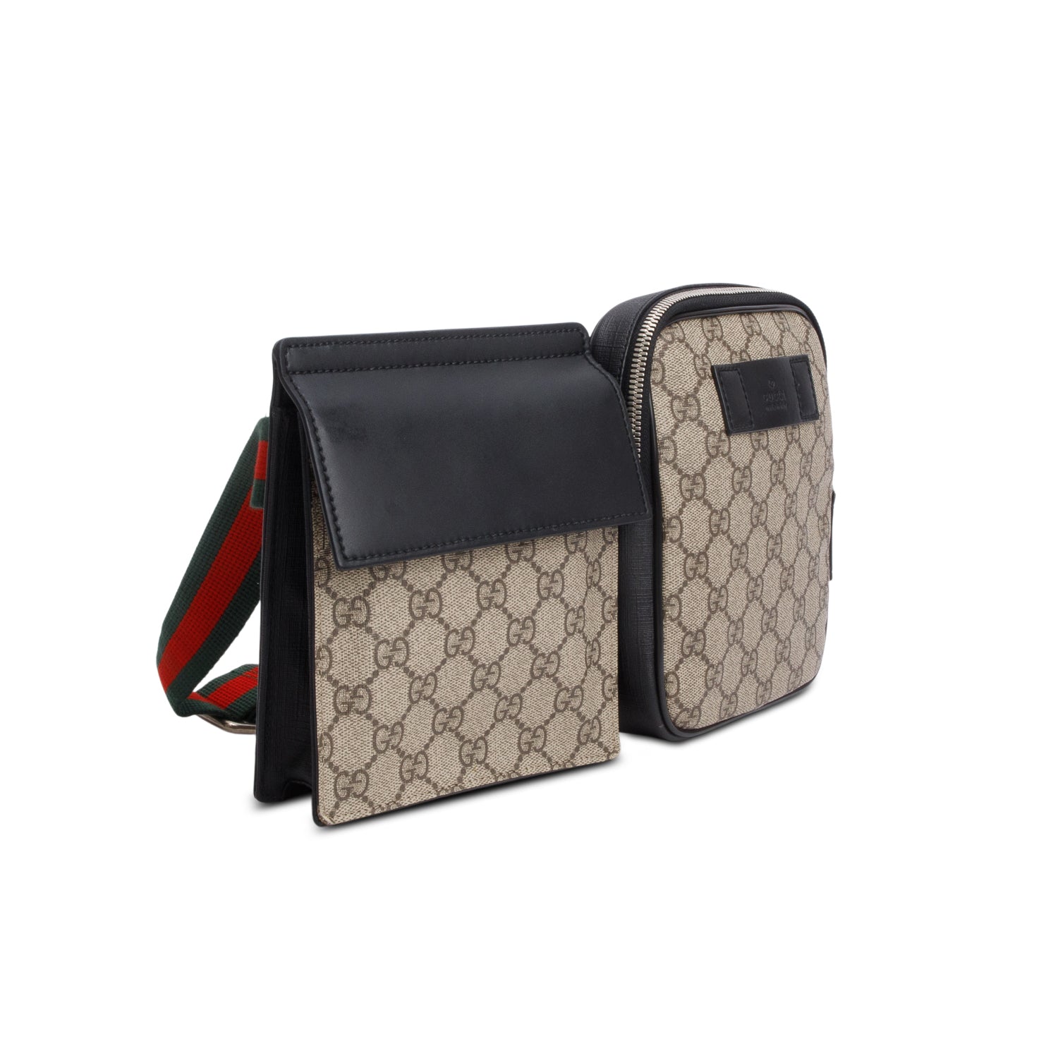 Gucci 2020 GG Supreme Web Double Belt Bag w/ Box & Receipt