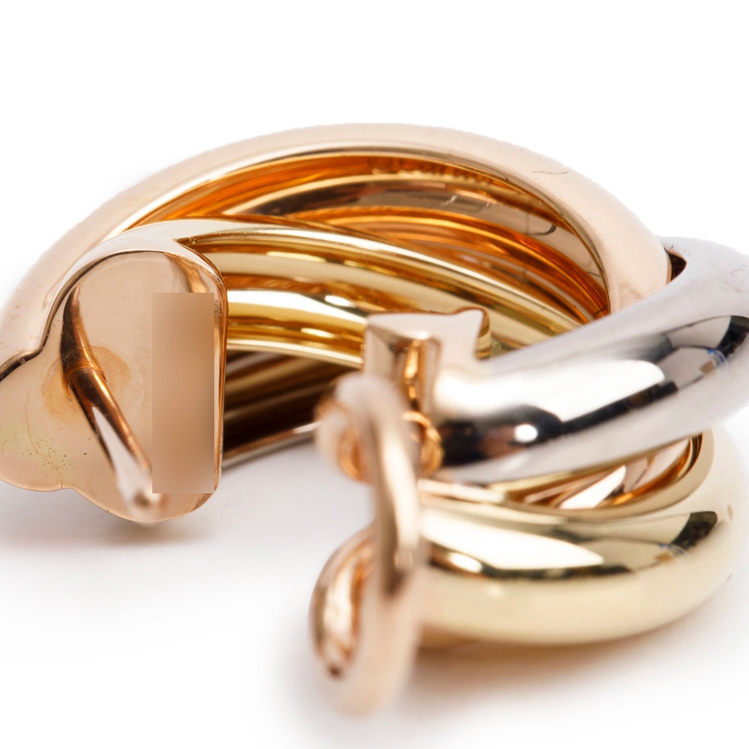 Cartier 2025 18k Yellow, White & Rose Gold Trinity Hoop Earrings, Classic Model w/ Box, Receipt & Certificate