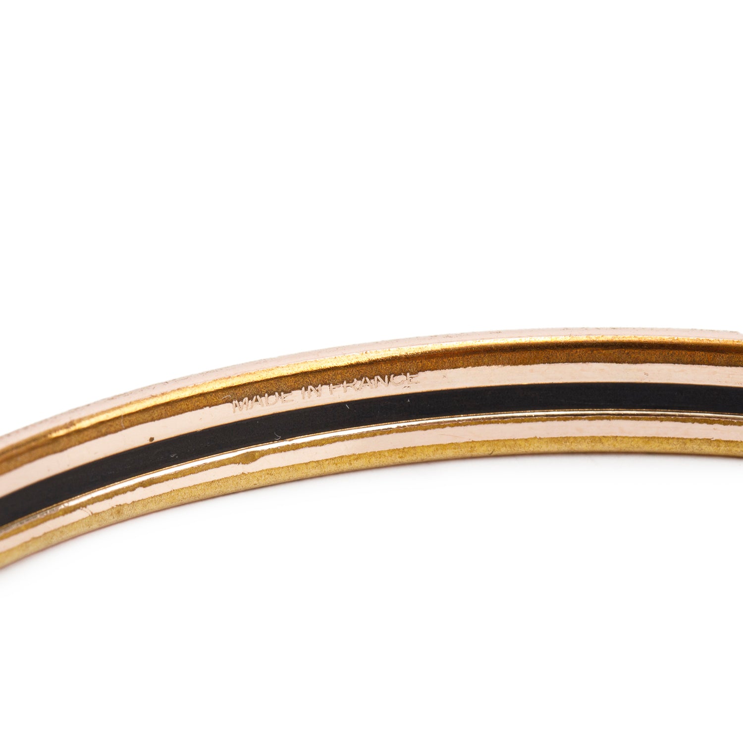 Hermes Gold-Plated Songe Pastel Enamel Quadrige Bangle w/ Box