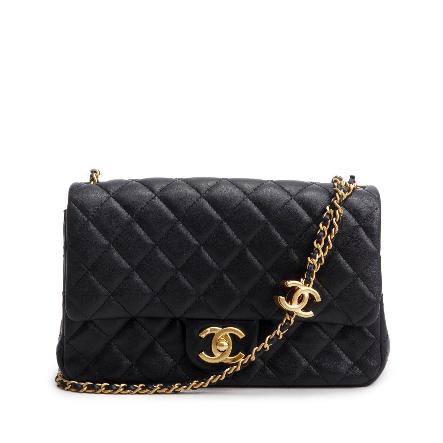 Chanel 2025 Black Lambskin Classic Flap w/ Box & Receipt