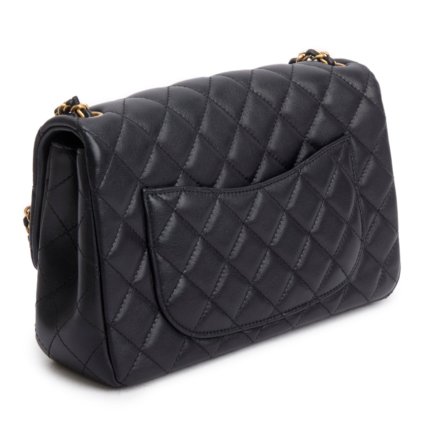 Chanel 2025 Black Lambskin Classic Flap w/ Box & Receipt