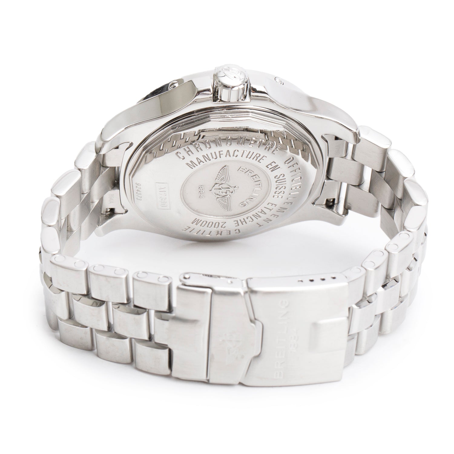 Breitling Stainless Steel Superocean Steelfish 44 MM Automatic Watch Black Dial A17390 w/ Box