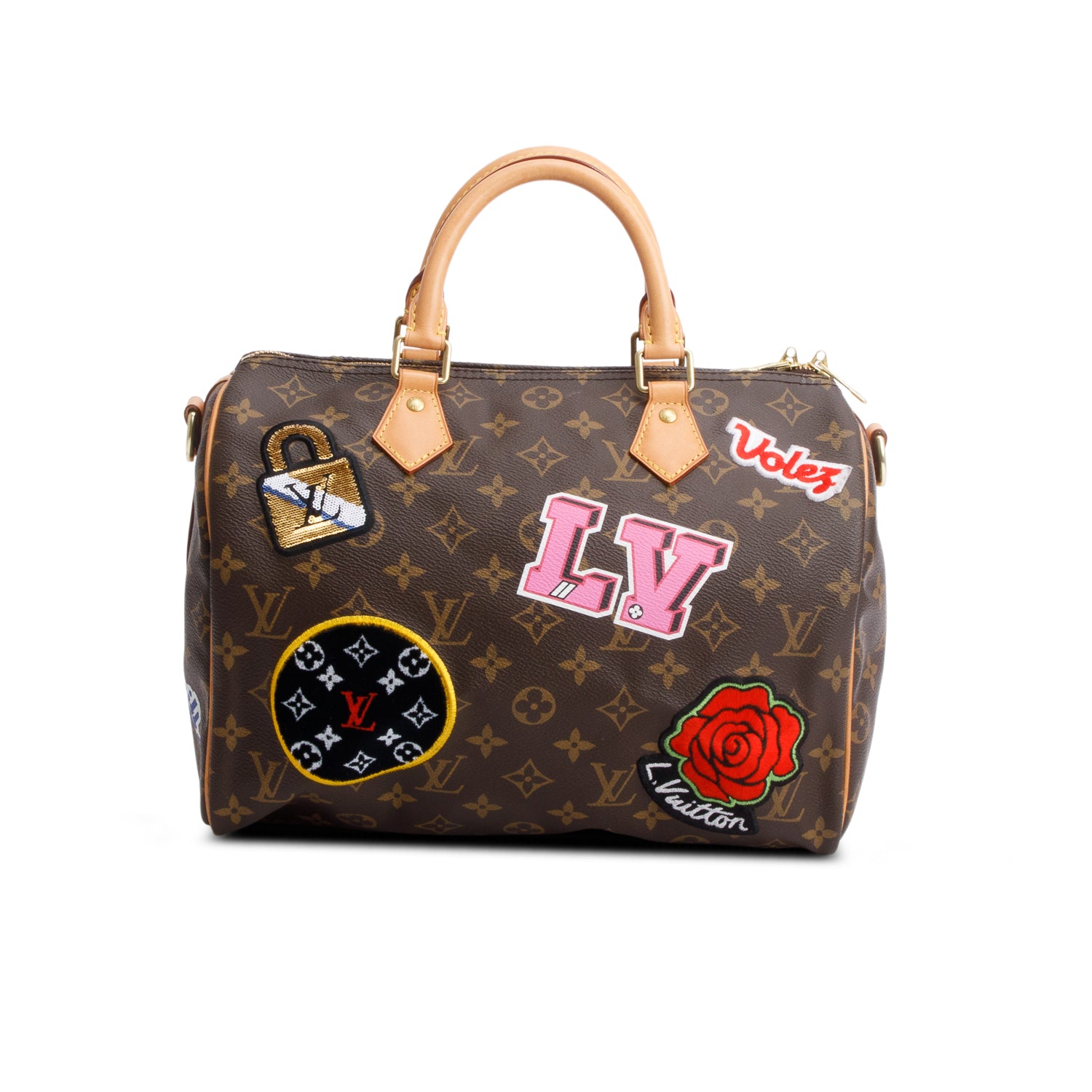 Louis Vuitton Monogram Patches Speedy Bandouliere 30 w/ Strap