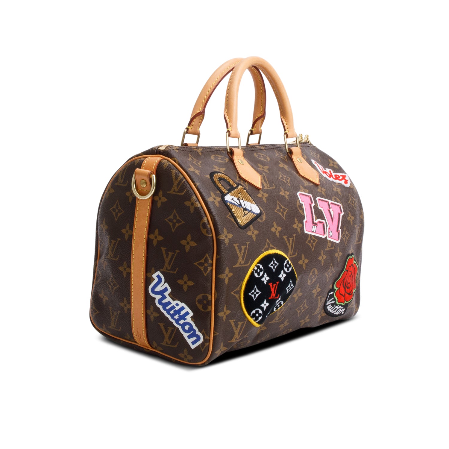 Louis Vuitton Monogram Patches Speedy Bandouliere 30 w/ Strap