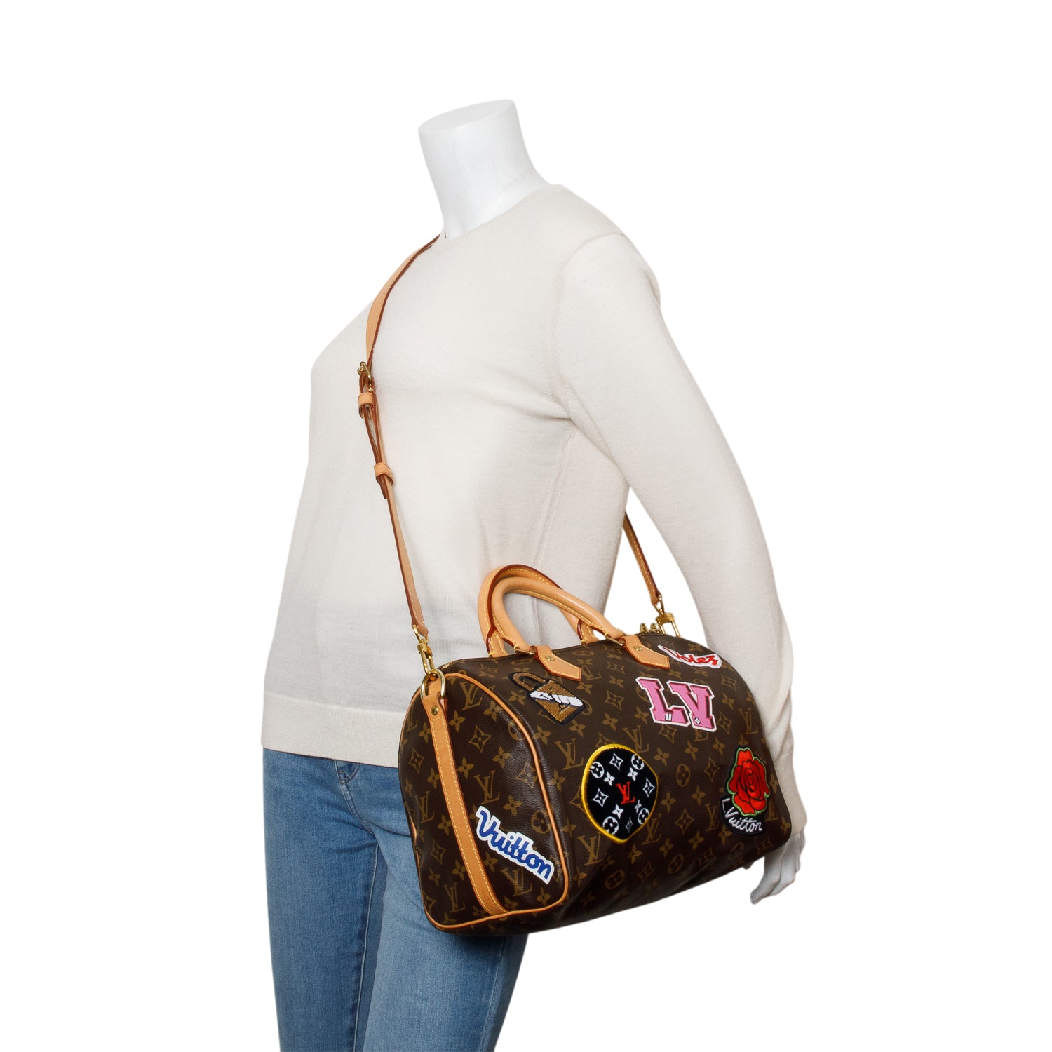 Louis Vuitton Monogram Patches Speedy Bandouliere 30 w/ Strap