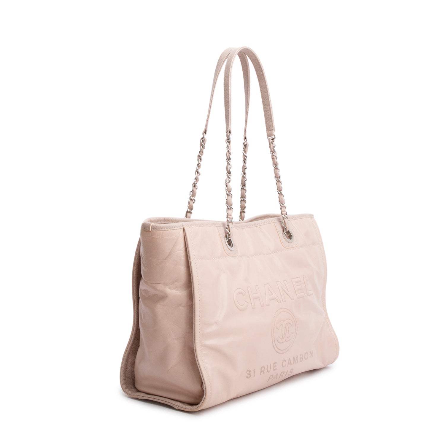 Chanel Pink Glazed Calfskin Small Deauville Tote