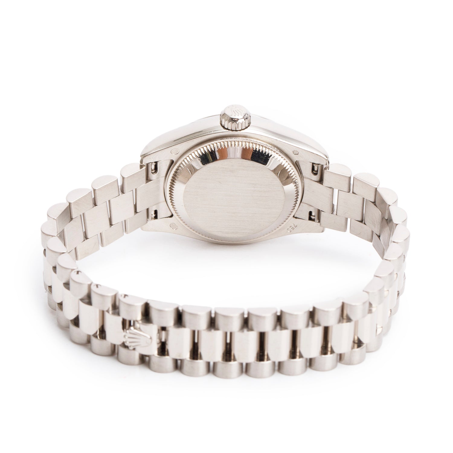 Rolex 18k White Gold Lady-Datejust President 26 MM Automatic Watch Silver Diamond Dial 179179 w/ Box