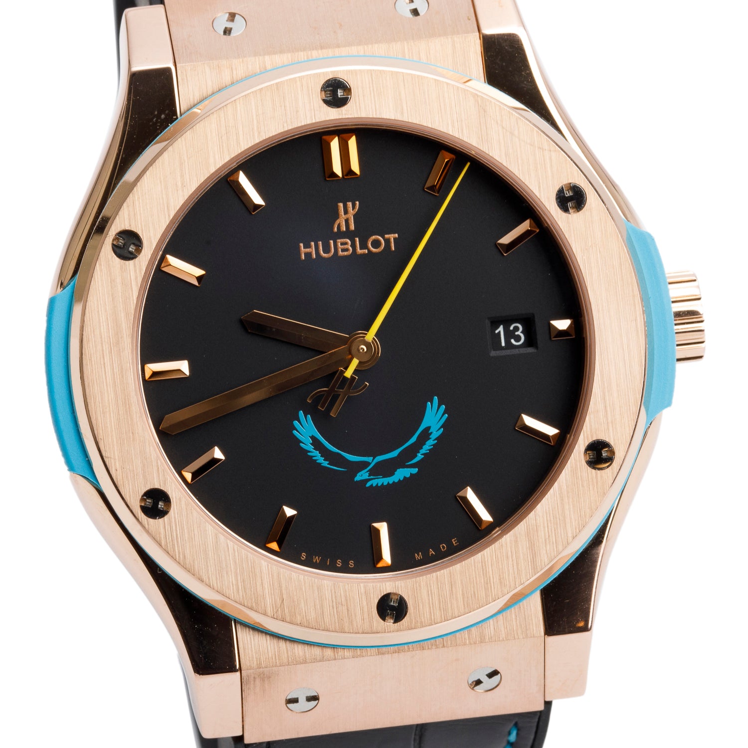 Hublot Limited Edition 18k Rose Gold Classic Fusion Kazakhstan 42 MM Automatic Watch Black Dial w/ Papers