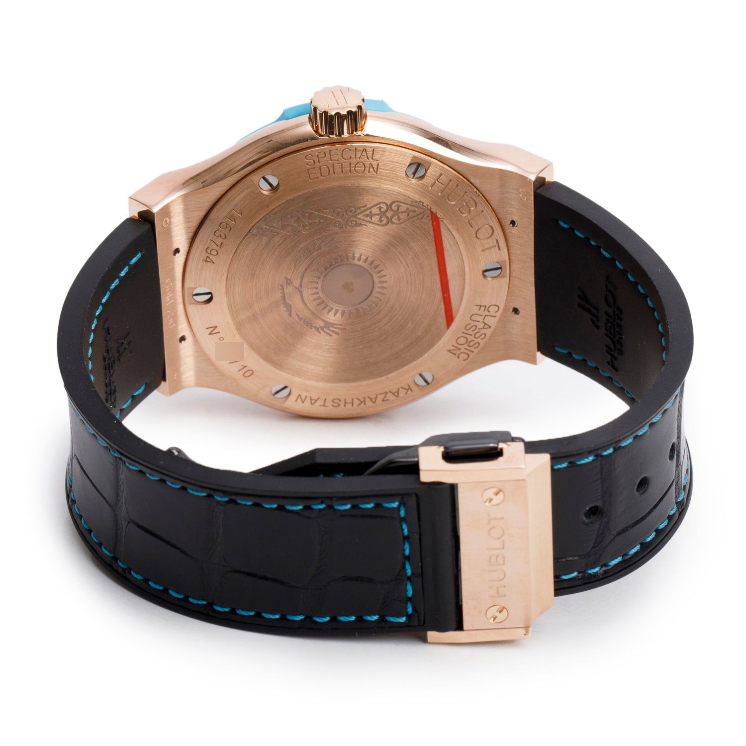 Hublot Limited Edition 18k Rose Gold Classic Fusion Kazakhstan 42 MM Automatic Watch Black Dial w/ Papers