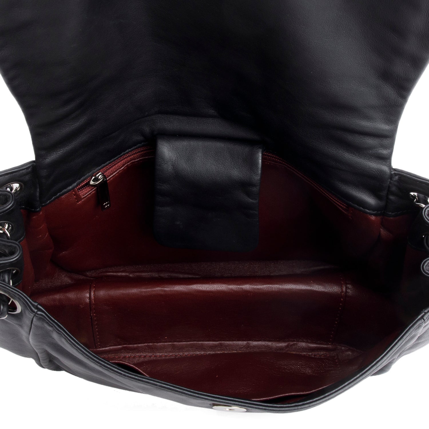 Chanel Black Lambskin Luxe Ligne Accordion Flap Bag w/ Authenticity Card