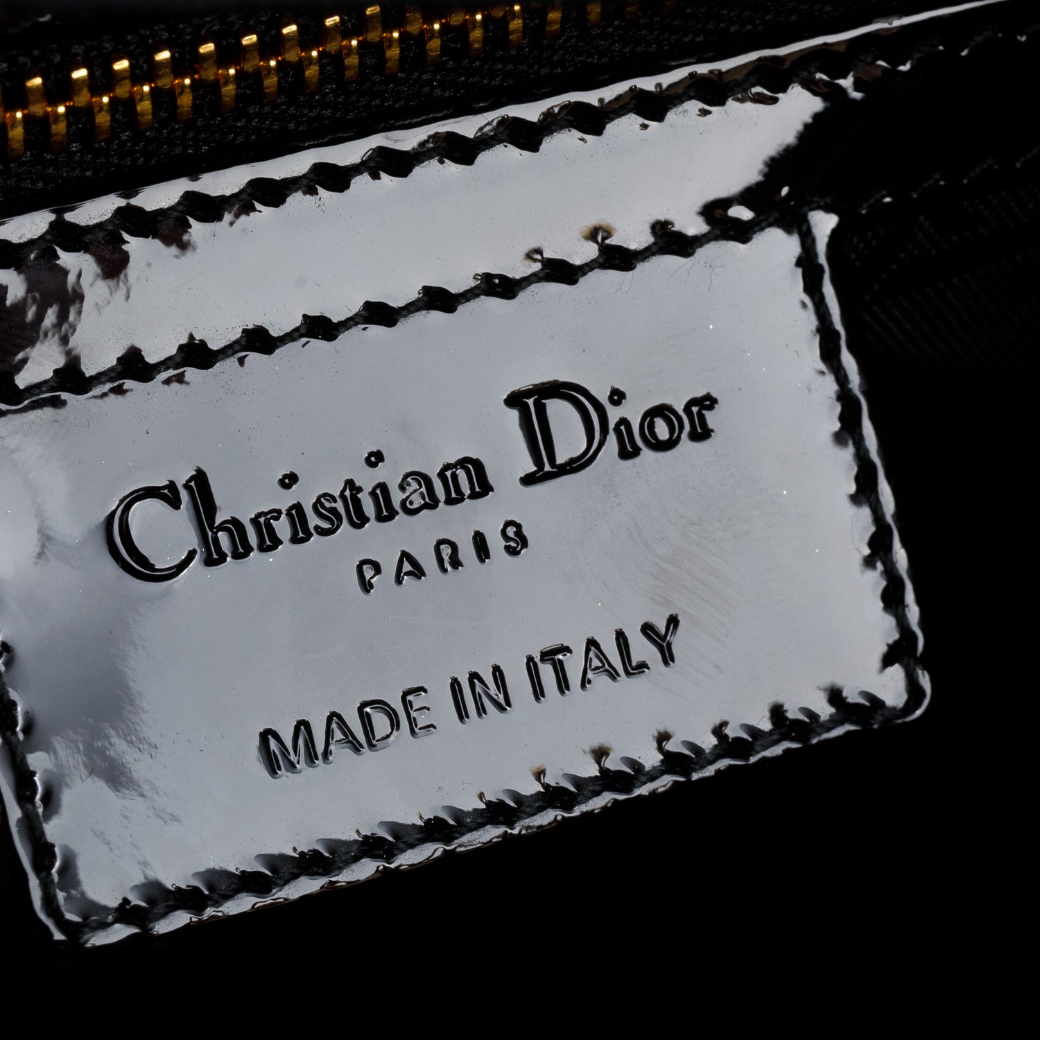 Christian Dior Black Cannage Patent Leather Large Lady Dior w/ Strap