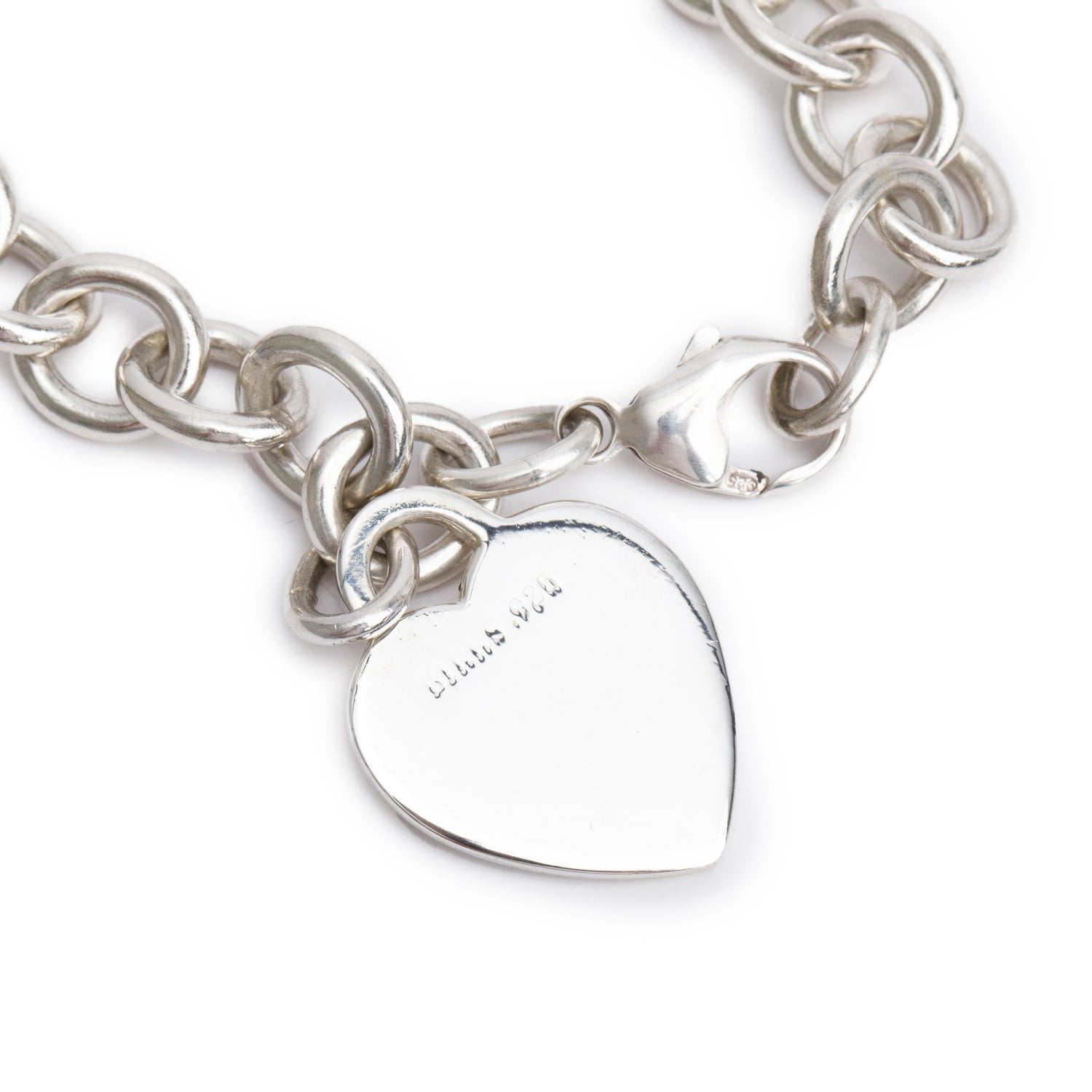 Birks Sterling Silver Heart Tag Charm Bracelet
