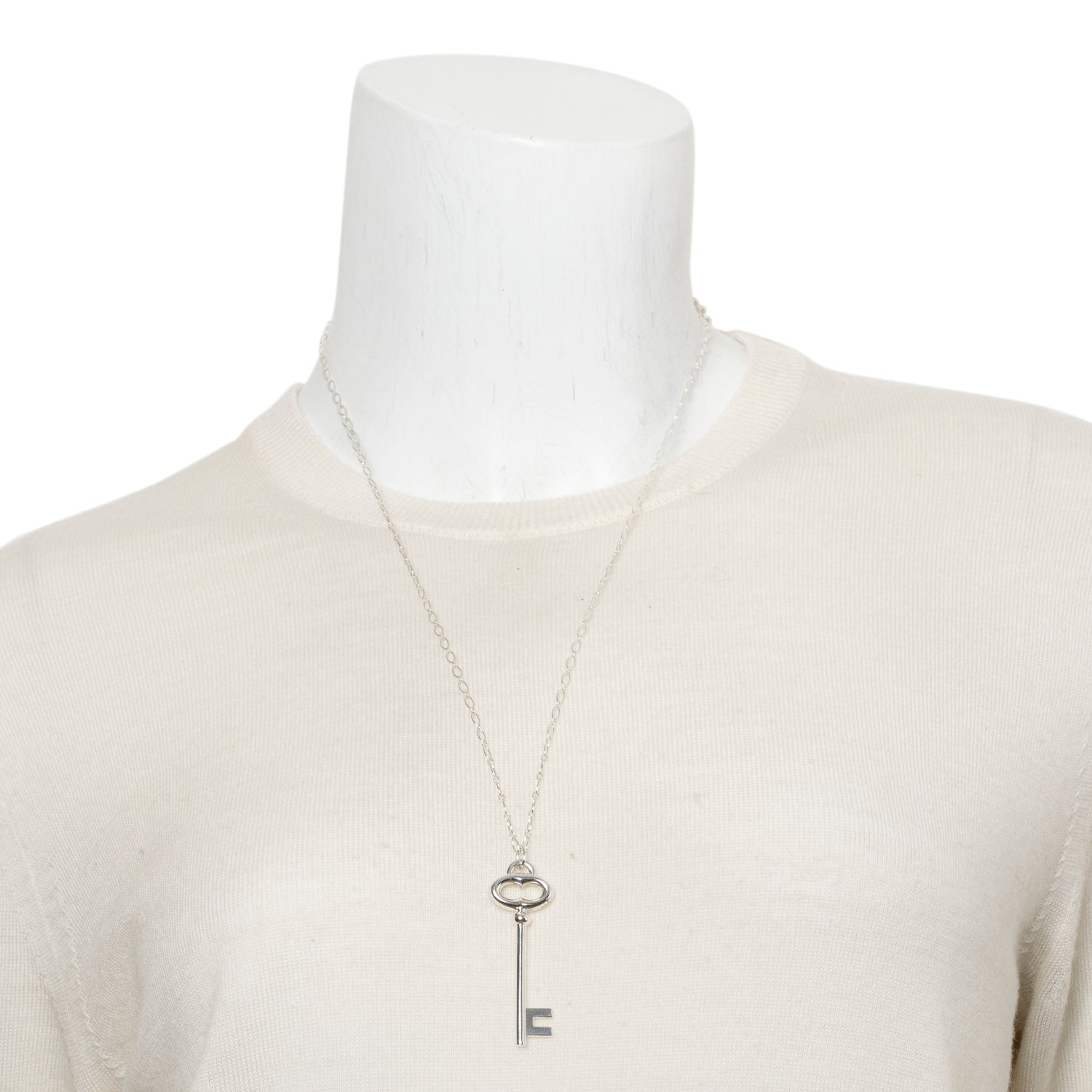 Tiffany & Co. Sterling Silver Vintage Oval Key Pendant Necklace