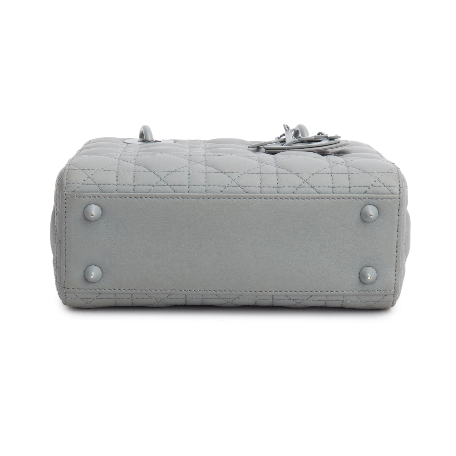 Christian Dior 2020 Gray Ultra Matte Calfskin Cannage Small My ABCDior Lady Dior w/ Strap & Box