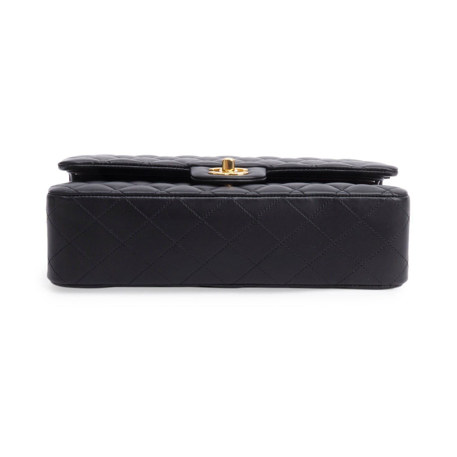Chanel 2023 Black Quilted Lambskin Leather Classic Medium Double Flap Bag w/ Box & Receipt