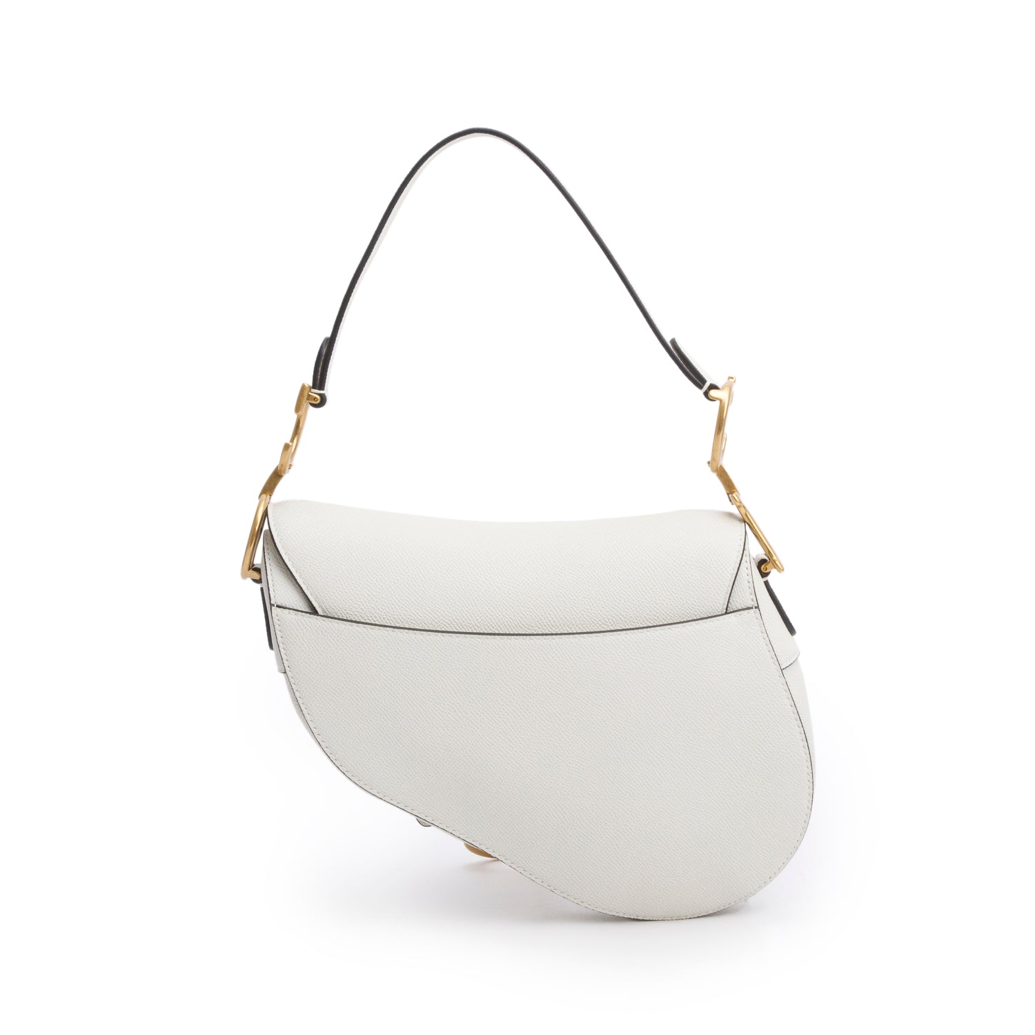 Christian Dior 2021 Cream Grained Calfskin Saddle Bag w/ Box & Authenticity Card