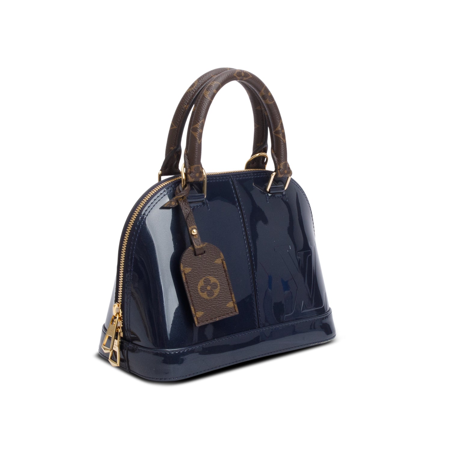 Louis Vuitton Blue Vernis Leather Miroir Alma BB w/ Strap