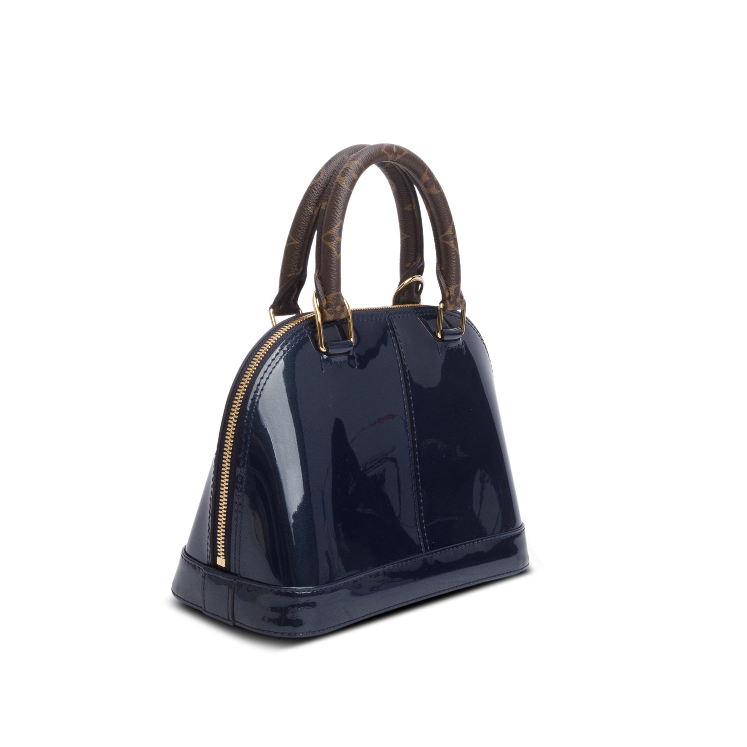 Louis Vuitton Blue Vernis Leather Miroir Alma BB w/ Strap