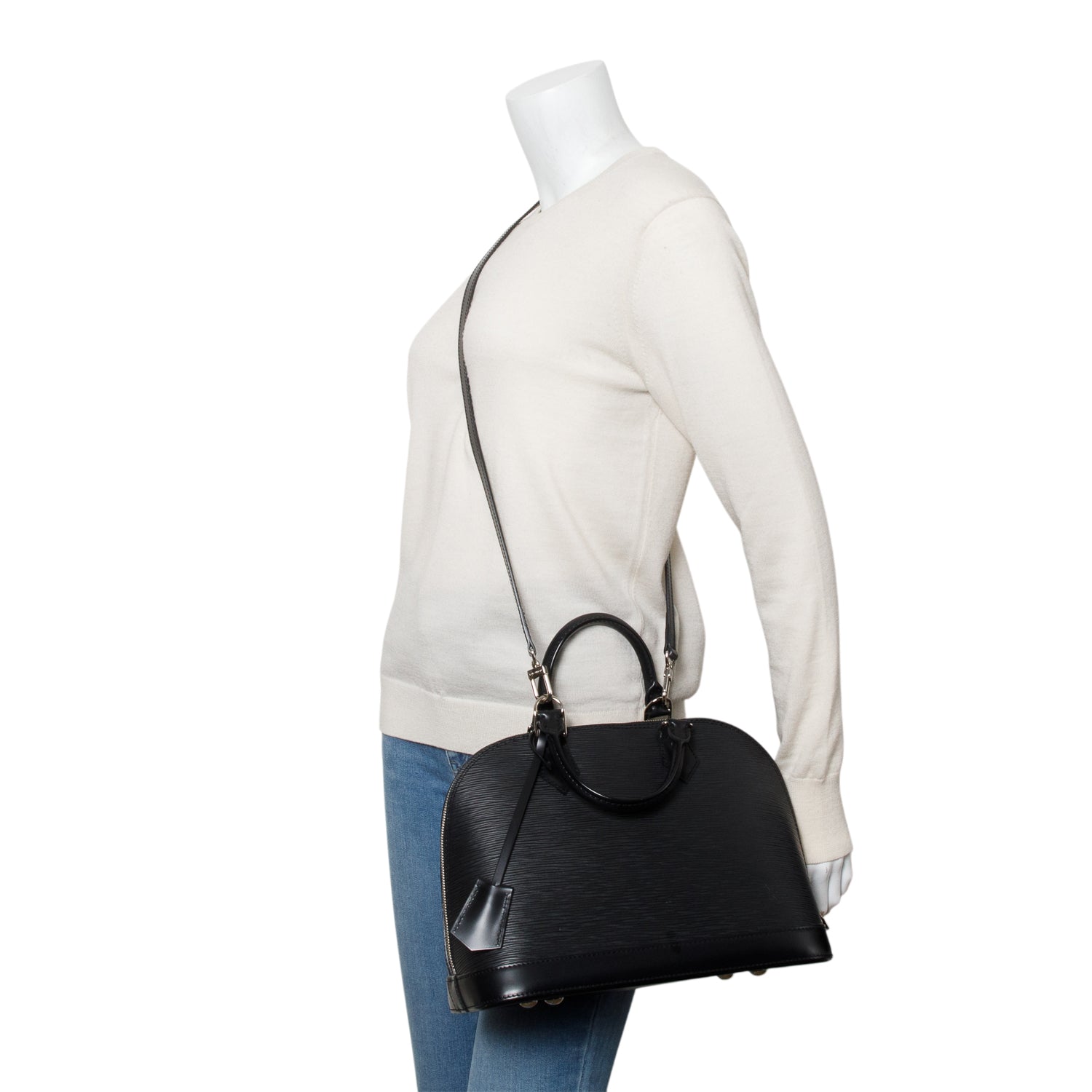 Louis Vuitton Black Epi Leather Alma PM w/ Strap