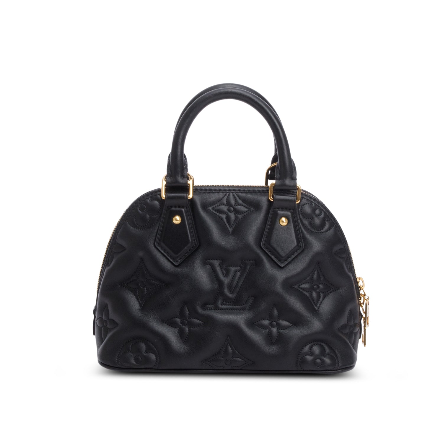 Louis Vuitton Black Calfskin Bubblegram Alma BB w/ Strap
