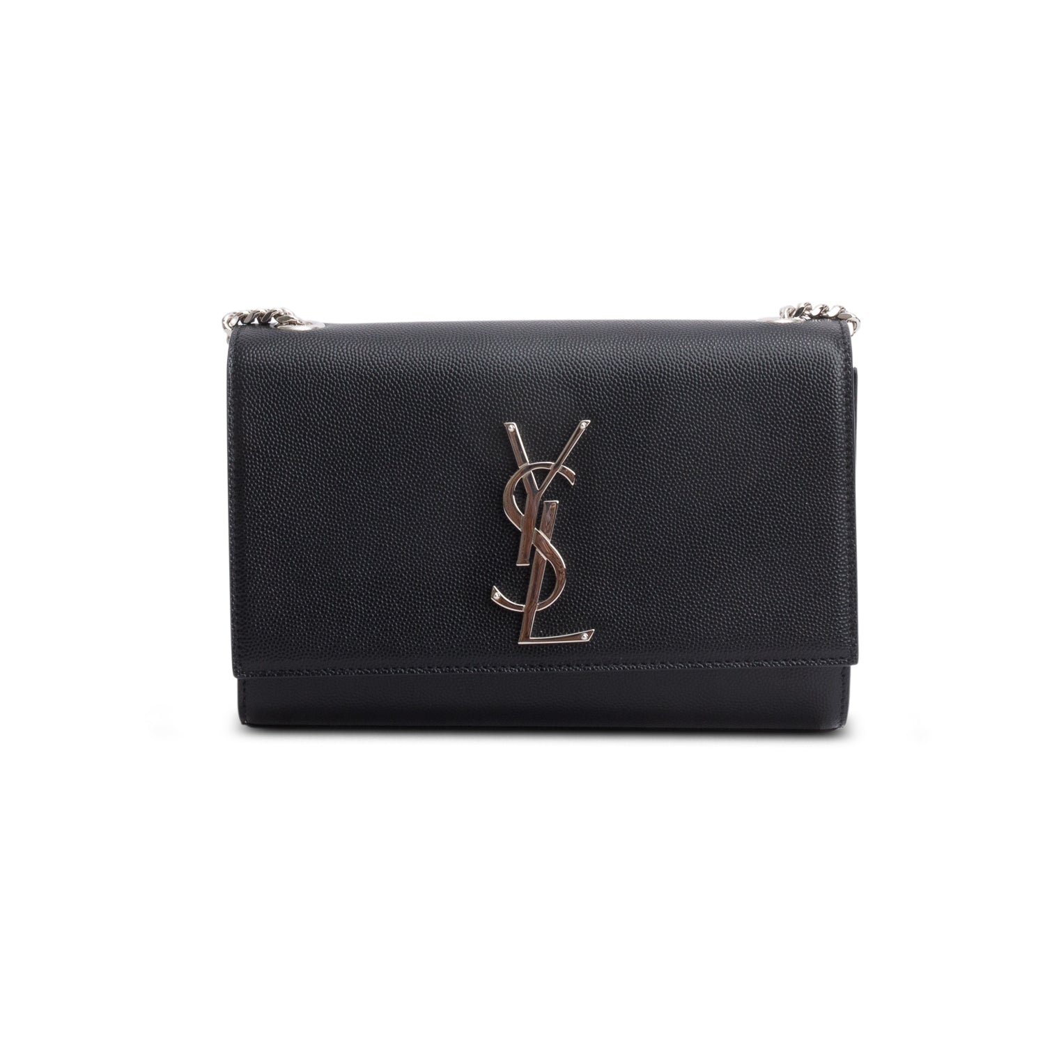 Saint Laurent 2023 Black Grain De Poudre Small Monogram Kate Satchel w/ Box & Receipt